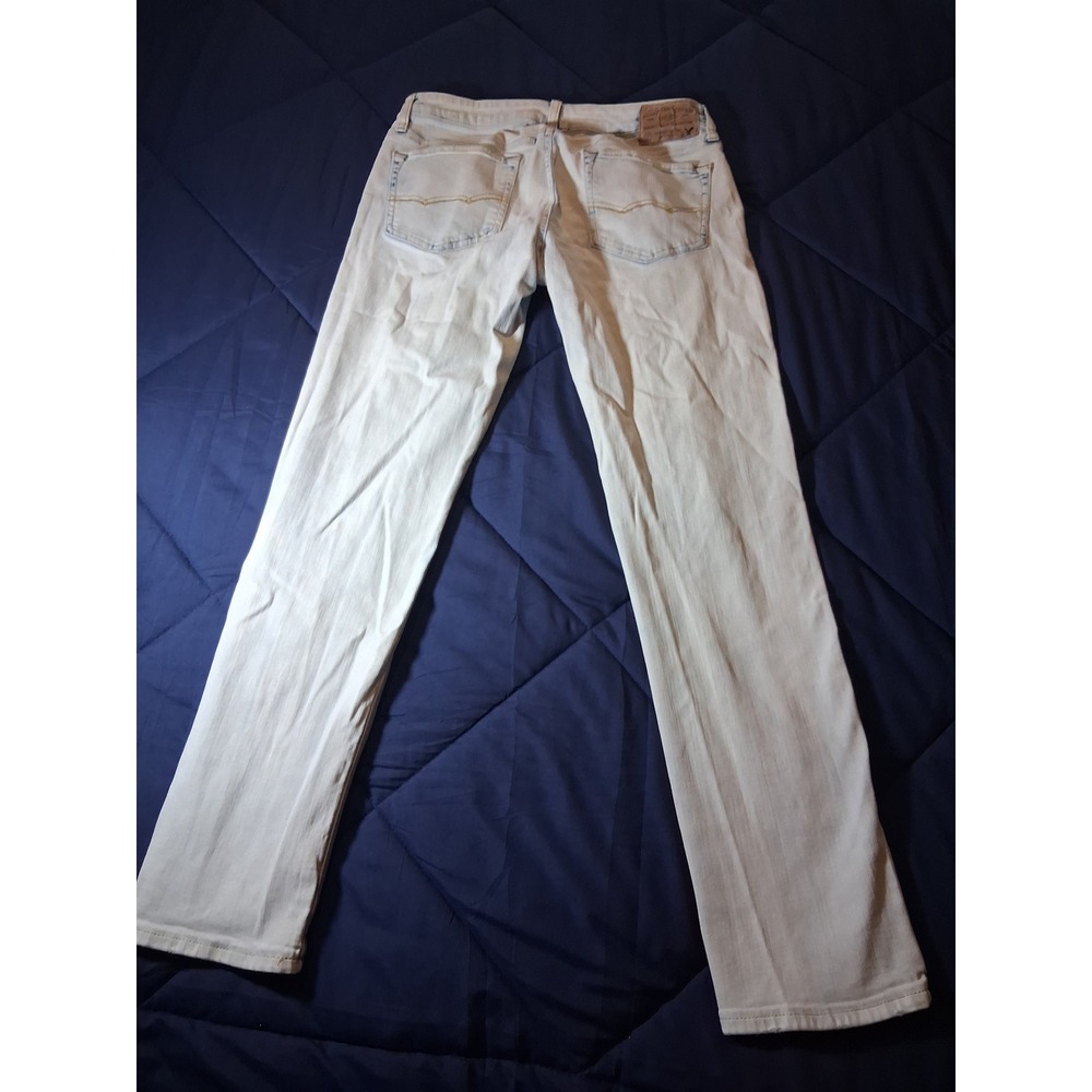 American Eagle Extreme Flex Skinny Jeans Mens 31x30 Light Wash Acid Denim - Picture 6 of 7
